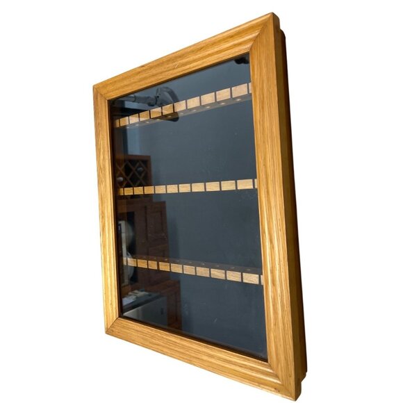 Wooden Display Case With Glass Front & Black Velvet Lining C200 - Picture 5 of 9
